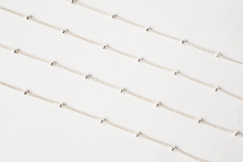 Sterling Silver  Silver  Satellite  Curb LInk Chain  curb