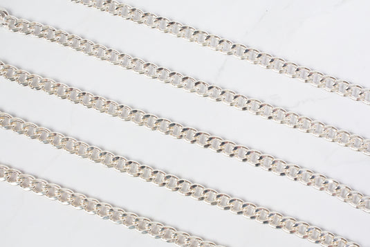 Zeus- Sterling Silver Flat Curb Link Chain