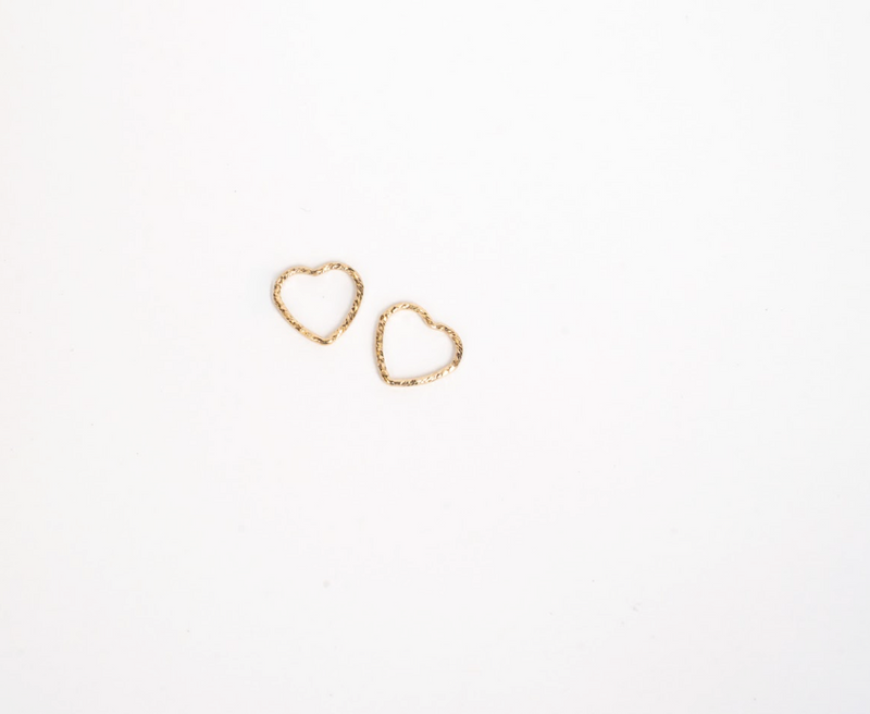 Cargue la imagen en el visor de la galería, Krinkle Heart Connector - 14K Gold Filled
