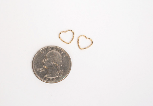 Krinkle Heart Connector - 14K Gold Filled