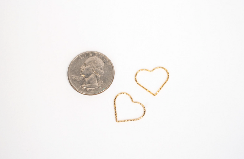 Load image into Gallery viewer, Krinkle Heart Connector - 14K Gold Filled L.
