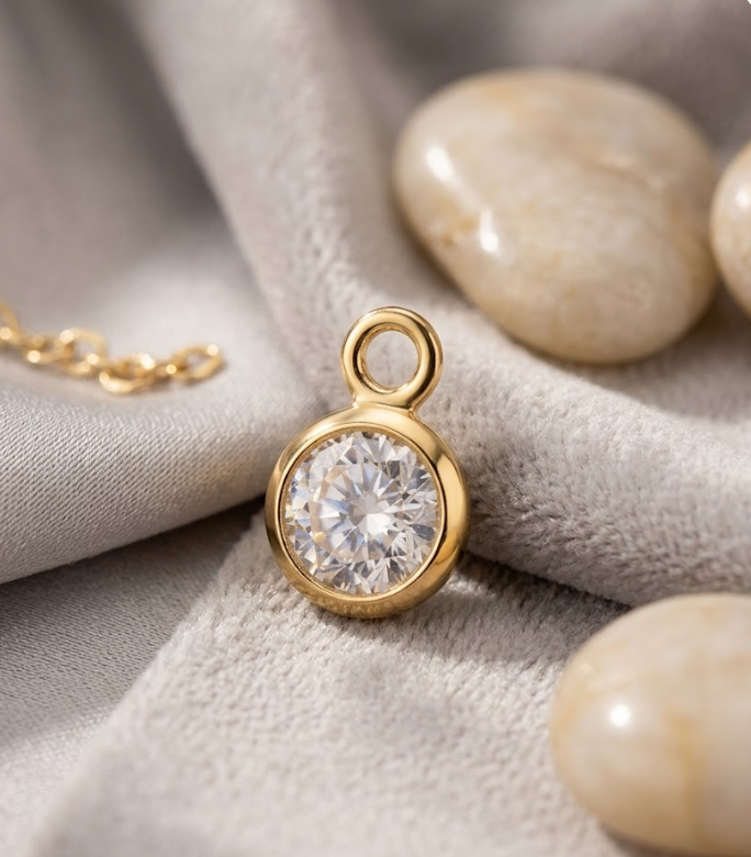 Load image into Gallery viewer, 3mm Cubic Charm - 14K Gold Filled (Yellow)
