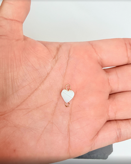 Shell Heart Connector Charm - 18K Gold PVD