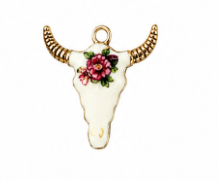 Wildflower Longhorn Charm - Gold-Plated