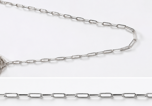 132 Chain Paper Clip - White Silver-Plated