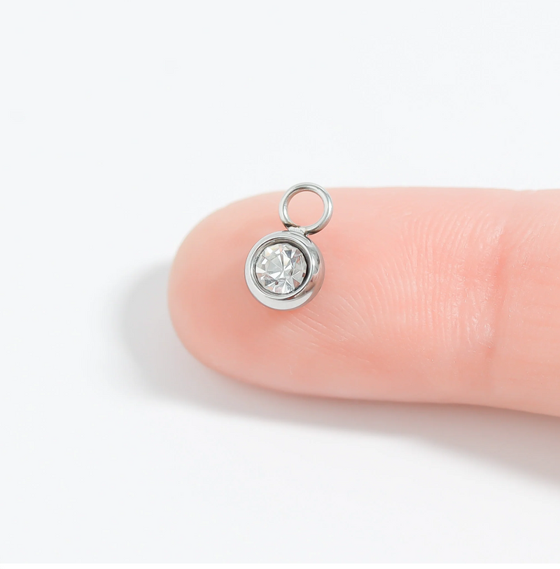 Cargue la imagen en el visor de la galería, Pendant Clear Charm - Stainless Steel
