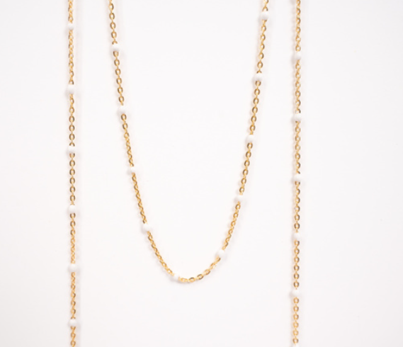 Load image into Gallery viewer, Pebbles  - 14K Gold Filled Enamel (White)

