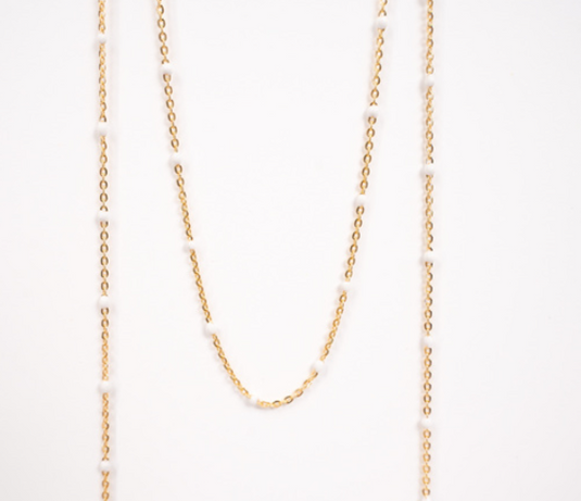 Pebbles  - 14K Gold Filled Enamel (White)