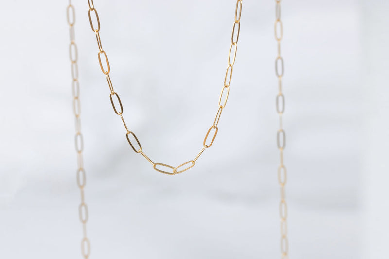 Load image into Gallery viewer, Yellow Gold  Paperclip link  paperclip  Gold Filled  Gold Chain  Gold
