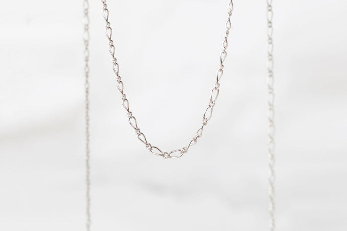 smooth  Silver  figaro  14k gold chain  14k Gold  14k