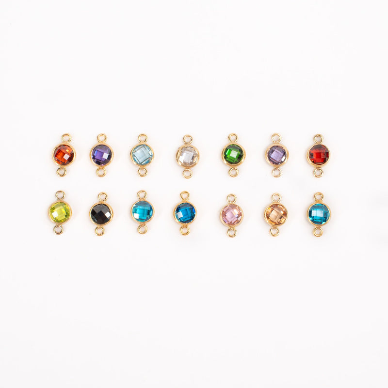 Cargue la imagen en el visor de la galería, 4mm CZ Birthstone Connecters - 14K Gold Filled
