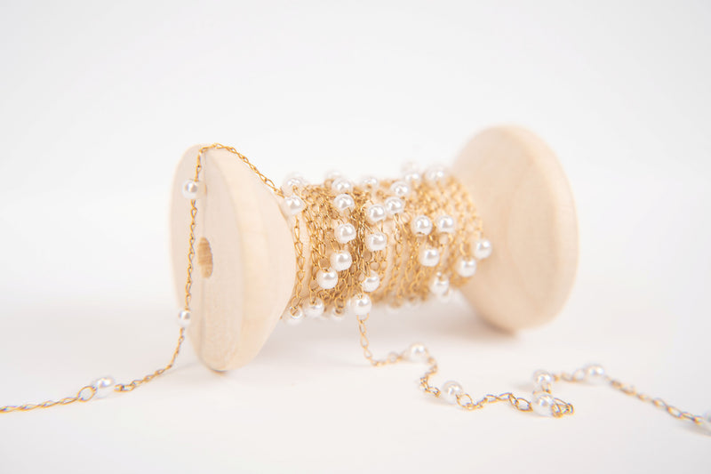 Load image into Gallery viewer, Clutch - Faux Pearl 18K Gold PVD

