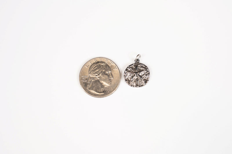 Load image into Gallery viewer, Sand Dollar Charm - 18K Gold PVD (Silver)
