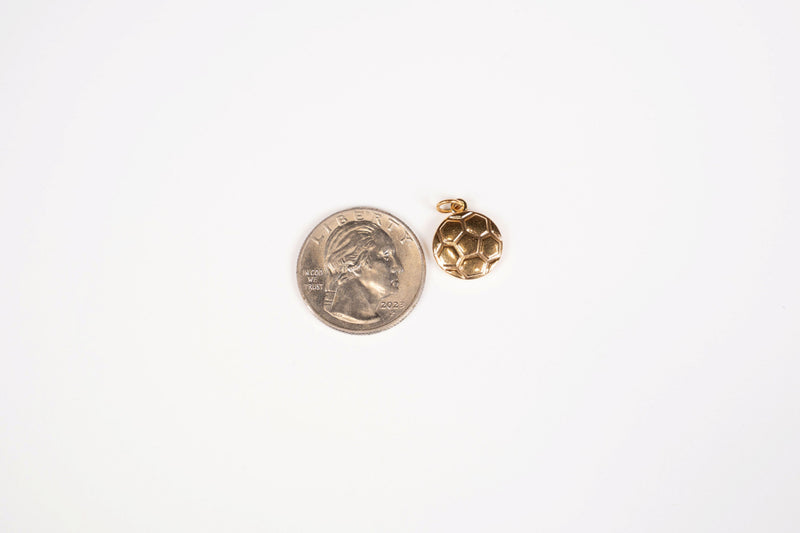 Load image into Gallery viewer, D'or - Soccer Ball Charm 18K Gold PVD
