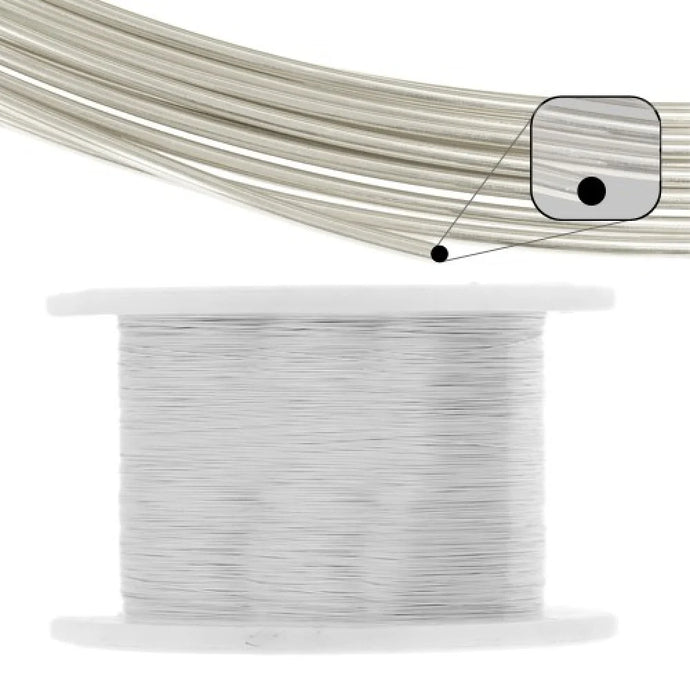 14K Gold White 26G Round Wire - 1 Ft